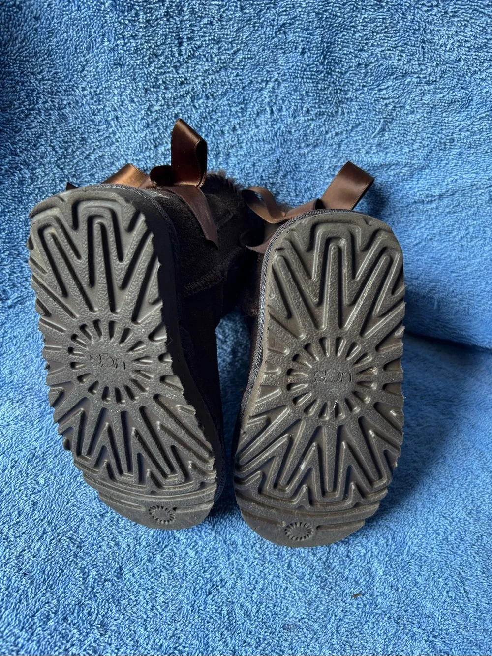 Ugg Plush-Lined Kids Booties in Chocolate Brown